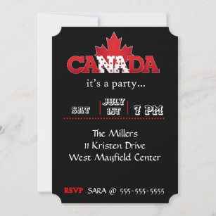 It's A Party Canada Day Party Invitation