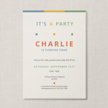 Its a Party Colourful Typographic Kids Birthday