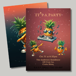 It's a Party Dancing Pineapple Disco Lights  Invitation