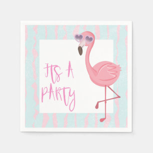 "Its A Party" Flamingo Summer Napkin