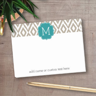 It's a Party - Ikat Pattern with Custom Monogram Post-it Notes