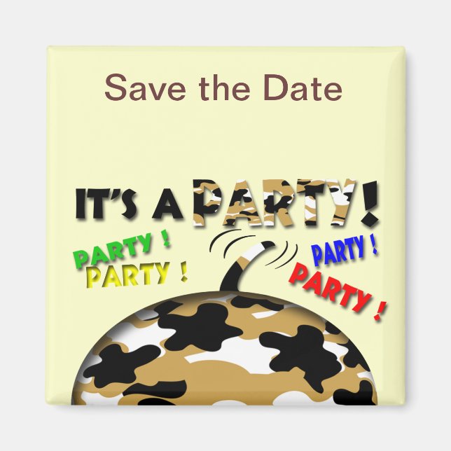It's a Party Save the Date Magnet (Front)