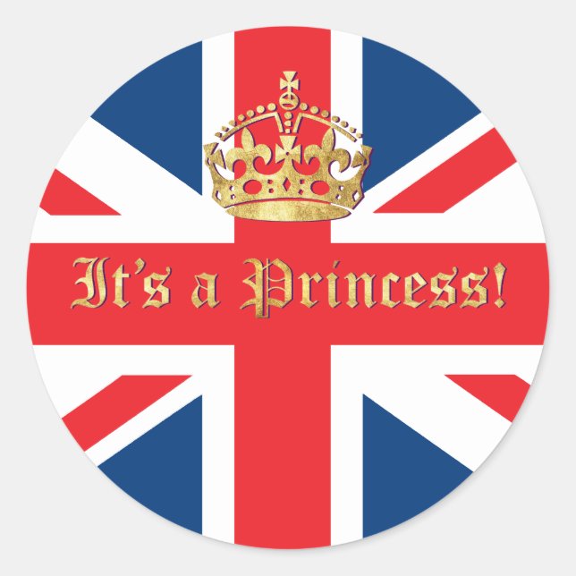 It's a Princess! Classic Round Sticker (Front)