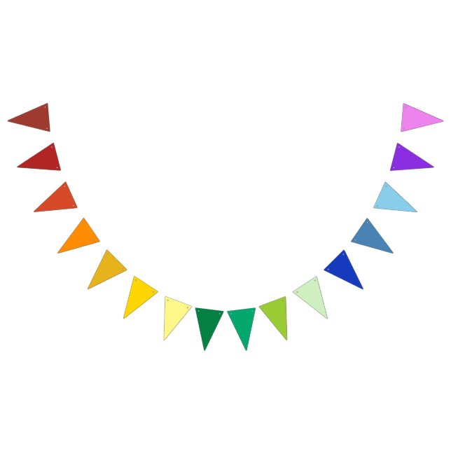 It's a Rainbow Party, Multi-Coloured Solids Patter Bunting (All)