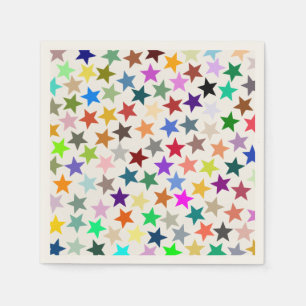 It's a Rainbow Party, Multi-Coloured Stars Pattern Napkin