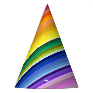 It's a Rainbow Party, Multi-Coloured Stripe Patter Party Hat