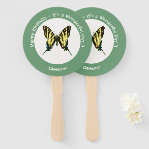 It's a Scarce Swallowtail Butterfly Birthday Party Hand Fan
