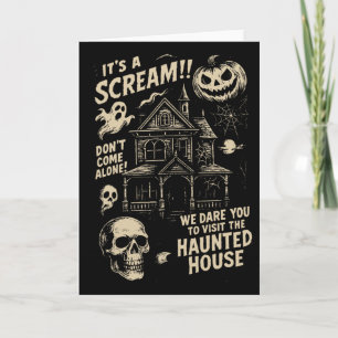 It's A Scream Haunted House Halloween Spooky Seaso Card