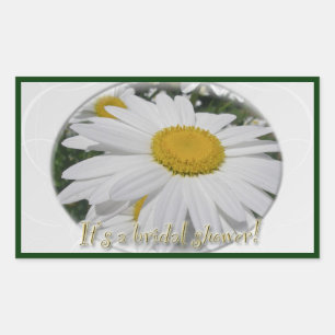 "It's a shower" Daisy Wildflower Bridal Shower Rectangular Sticker