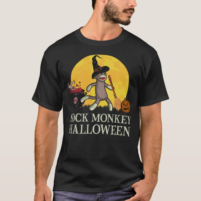 It's a Sock Monkey Halloween Sock Monkey Witch T-Shirt (Front)