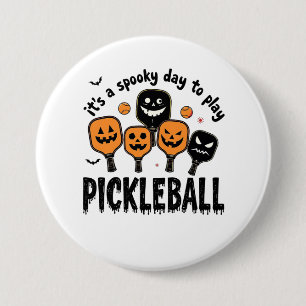 It's a Spooky Day To Play Pickleball Halloween 7.5 Cm Round Badge