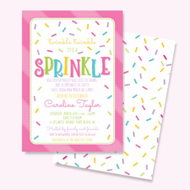 It's a Sprinkle Baby Shower Invitation card pink (Creator Uploaded)