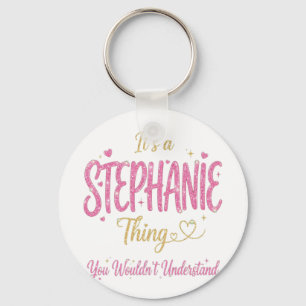 It's A Stephanie Thing Pink Gold Women Gift Key Ring