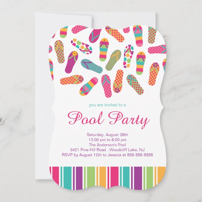 It's a Summer Flip Flop Pool Party Invitation (Front)