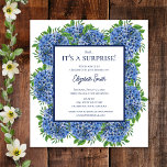 It's a Surprise 40th Birthday Party Blue Hydrangea Invitation<br><div class="desc">It's a Surprise 40th Birthday Party Blue Hydrangea Invitation is a beautiful watercolor with blue hydrangeas and greenery. You can personalise by selecting "Personalise this template" or if you want to customise this design even further,  please select "Edit using Design tool". If you need matching items,  please contact me.</div>