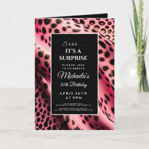 It's a surprise, pink leopard print, secret party  invitation