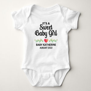 It's A Sweet Baby Girl Gender Reveal Announcement Baby Bodysuit