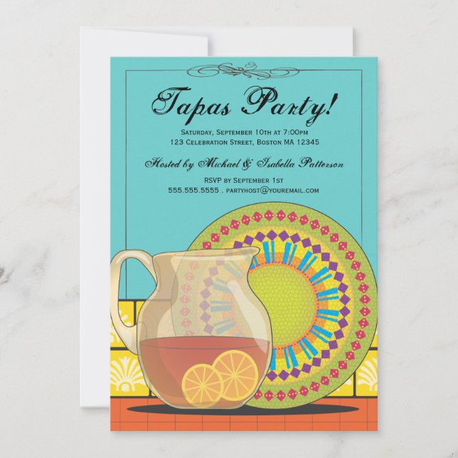 It's a Tapas Party! Happy Fiesta Invitation (Front)