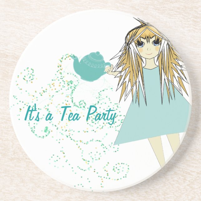 It's a Tea Party Anime Girl Coasters (Front)