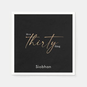 its a thirty thing 30th birthday elegant stylish napkin