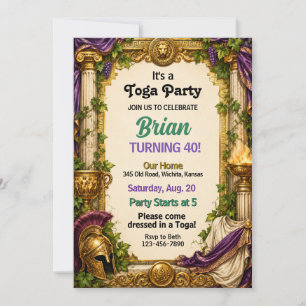 It's A Toga Party Adult Birthday Invitation