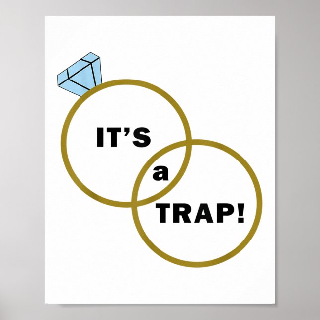 Its A Trap Funny Groom And Bride Wedding _1  Poster (Front)