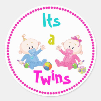 its a twins Baby Shower Sticker
