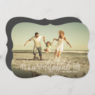 It's A Wonderful Life Calligraphy Script Holiday Card