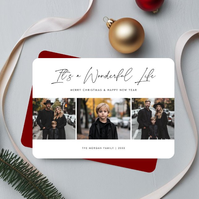 It's a wonderful life Christmas New Year Photo Holiday Card (Creator Uploaded)