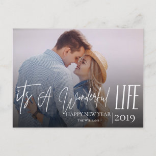 Its a Wonderful Life Custom Photo New Year Holiday Postcard