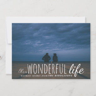Its A Wonderful Life Cute Script Holiday Photo Card