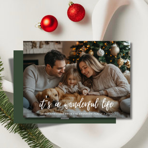 Its A Wonderful Life Family Dog Christmas Photo Holiday Card