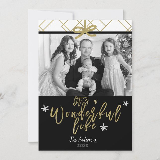 It's A Wonderful Life Modern Holiday Photo Card (Front)