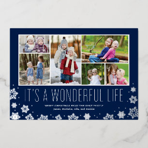It's a Wonderful Life MultiPhoto Foil Holiday Card