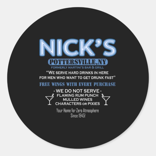 It's A Wonderful Life Nicks Bar George Bailey Clar Classic Round Sticker (Front)