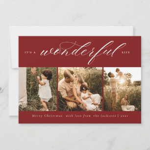 It's a Wonderful Life Photo Holiday Card Red