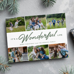 It's a wonderful life six photo collage Christmas Holiday Card