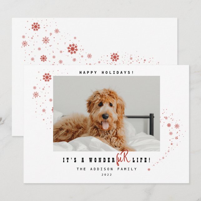 It's A WonderFUR Life Pet Photo Christmas Holiday  (Front/Back)