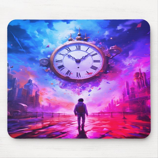It's About Time Clock In the Sky on Thick Laptop   Mouse Pad (Front)