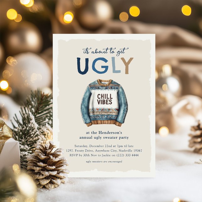 It's about to get Ugly! Modern Christmas Party Invitation (Creator Uploaded)