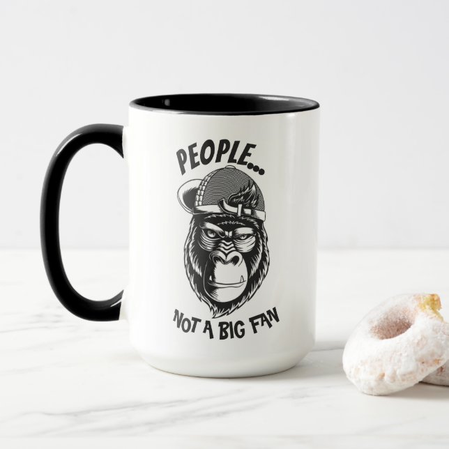 its about to get wild, Black Ape  Mug (With Donut)