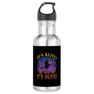 Its Alive Halloween Witch Pumpkin Black Cat Tombst 532 Ml Water Bottle