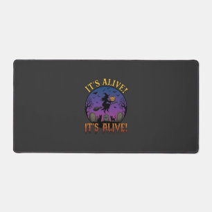 Its Alive Halloween Witch Pumpkin Black Cat Tombst Desk Mat