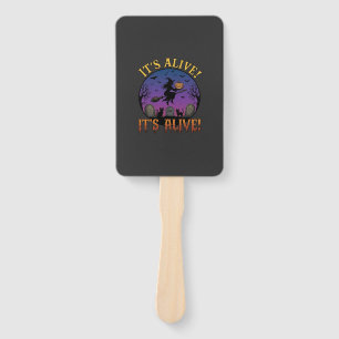 Its Alive Halloween Witch Pumpkin Black Cat Tombst Hand Fan