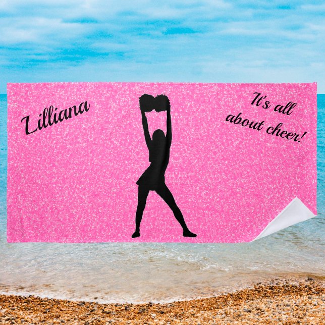 It's All About Cheer! Glitter Beach Towel (Creator Uploaded)