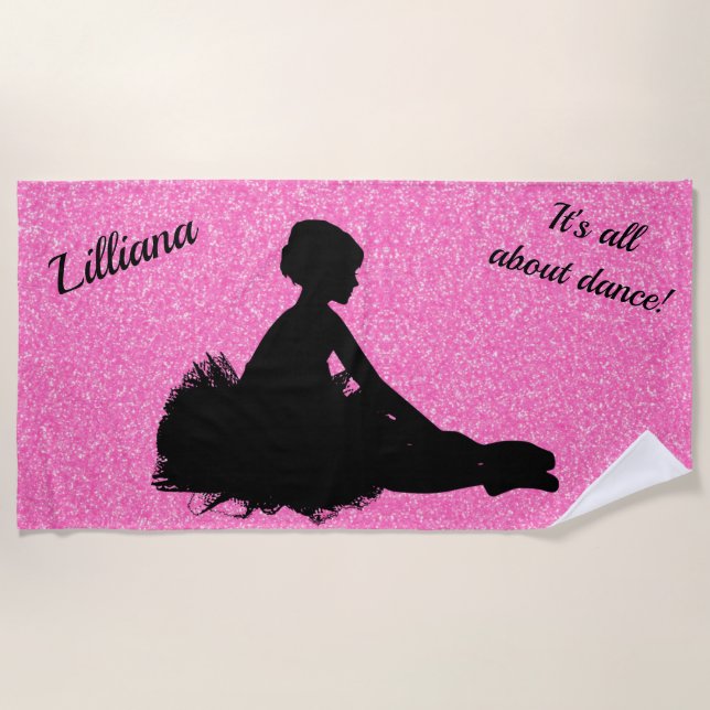 It's All About Dance! Glitter Beach Towel (Front)