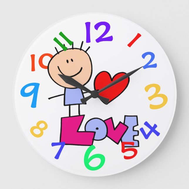 It's All About Love Art Kids Room Wall Clock (Front)