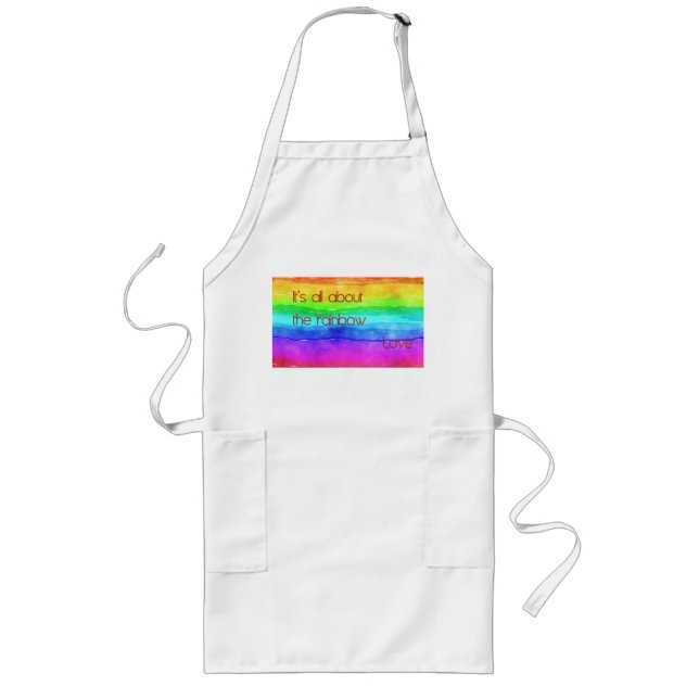 It's All About The Rainbow Love 03 Long Apron (Front)