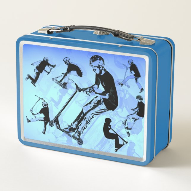 It's All About The Scooter! - Scooter Tricks Metal Lunch Box (Back)