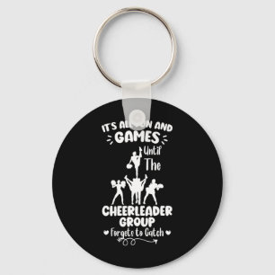 Its All Fun And Games Cheerleading Cheerleader _1 Key Ring